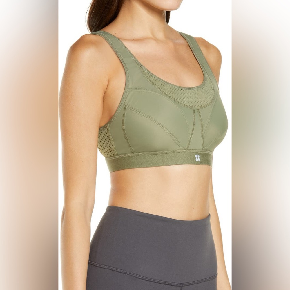 Sweaty Betty Ultra Run Sports Bra olive green 36B